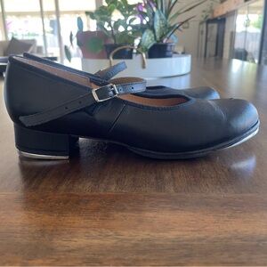 ❌SOLD❌Techno Tap Dance Shoes Mary Jane Leather Matte Black Womens 8.5